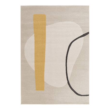 Tapis géométrique doux et confortable bilbao Beige sable+Vert naturel 1 - vertbaudet enfant 