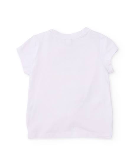 T-shirt pour fille en maille avec nœud décoratif Blanc 2 - vertbaudet enfant 