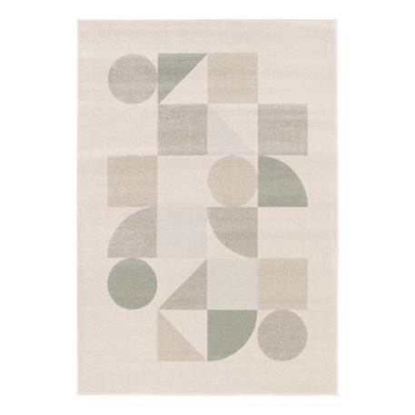 Tapis géométrique doux et confortable modul Vert naturel 1 - vertbaudet enfant 