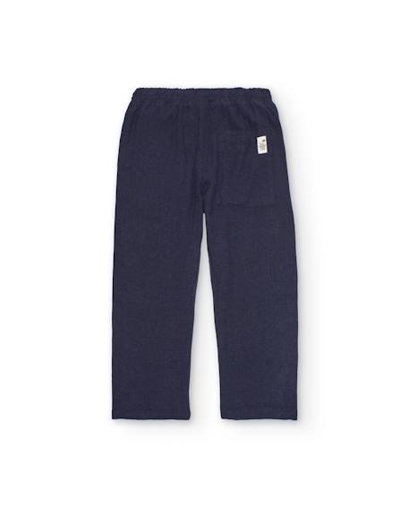 Pantalon garçon en tissu tissé avec taille élastique Bleu 2 - vertbaudet enfant 