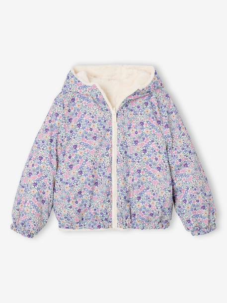 Coupe-vent fille à capuche réversible léopard/sherpa beige+vanille 11 - vertbaudet enfant 