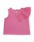 T-shirt pour fille en maille avec volant sur le côté Rose 2 - vertbaudet enfant 