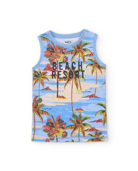 T-shirt garçon en maille avec imprimé tropical  - vertbaudet enfant