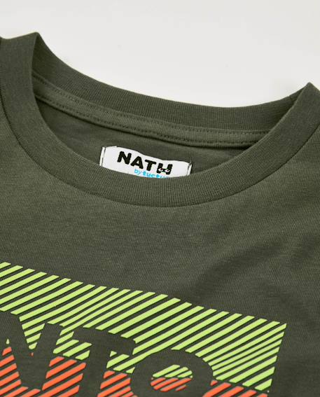 T-shirt garçon en maille avec graphique linéaire Vert 3 - vertbaudet enfant 