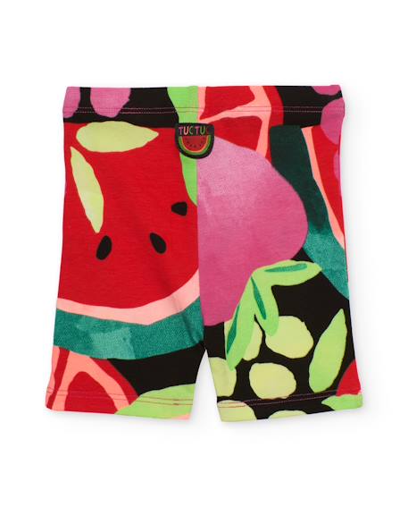 Legging fille en maille avec motif de fruits Multicolore 2 - vertbaudet enfant 