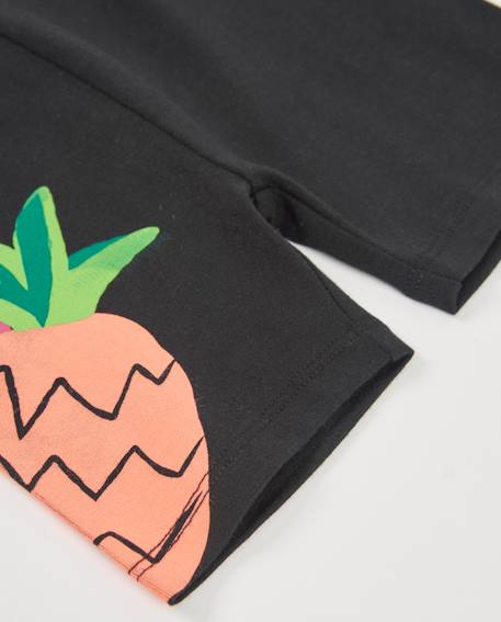 Legging fille en maille avec imprimé sur le côté Noir 4 - vertbaudet enfant 