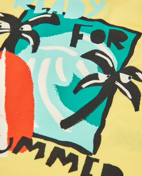 T-shirt garçon en maille avec imprimé estival Jaune 4 - vertbaudet enfant 