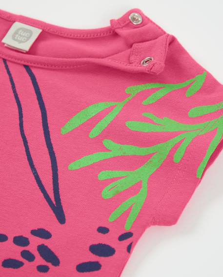 T-shirt fille en maille avec fermeture à l’épaule Rose 3 - vertbaudet enfant 