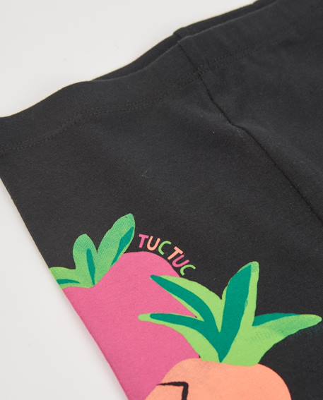 Legging fille en maille avec imprimé sur le côté Noir 3 - vertbaudet enfant 