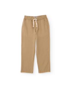 -Pantalon garçon en tissu tissé avec taille élastique