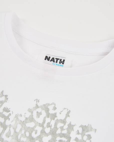T-shirt fille en maille avec imprimé métallisé Blanc 3 - vertbaudet enfant 