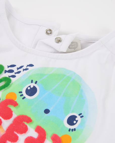 T-shirt fille en maille avec détails océaniques Blanc 3 - vertbaudet enfant 
