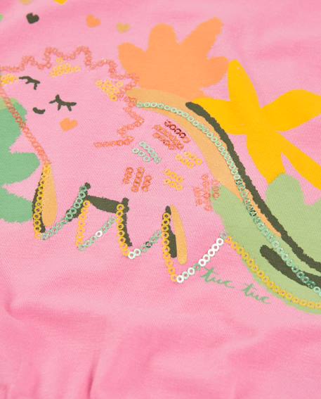 T-shirt fille en maille avec détails à sequins Rose 4 - vertbaudet enfant 