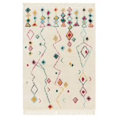 -Tapis ethnique à franges inspiration bédouine mogador