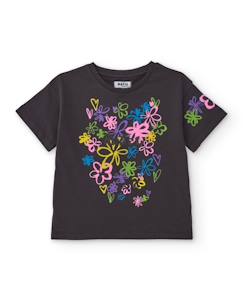 -T-shirt fille en maille avec imprimé floral