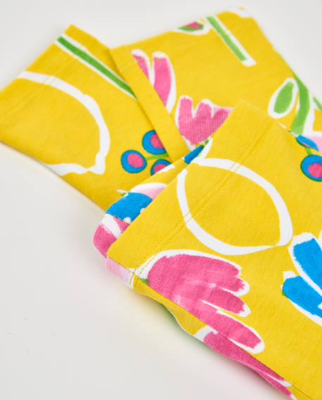 Legging fille en maille au style joyeux Jaune 4 - vertbaudet enfant 