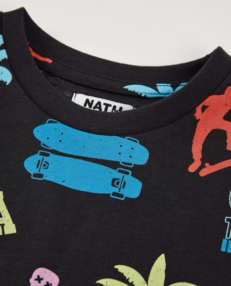 T-shirt garçon en maille au design urbain Noir 3 - vertbaudet enfant 