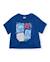 T-shirt pour fille en maille avec nœud décoratif au bas Bleu 1 - vertbaudet enfant 
