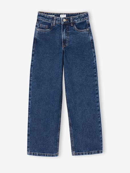 Jean droit fille bleu foncé+bleu moyen+denim gris 1 - vertbaudet enfant 