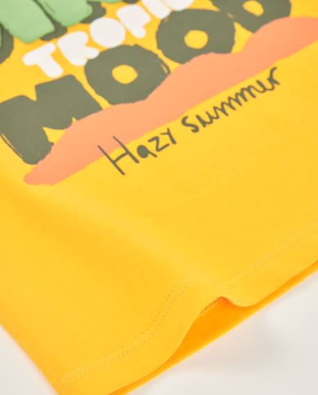 T-shirt garçon en maille avec imprimé frontal Jaune 4 - vertbaudet enfant 