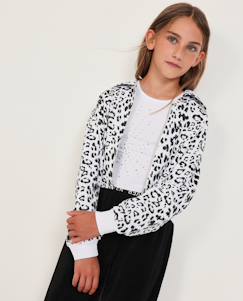 -Sweat fille en maille avec imprimé animal