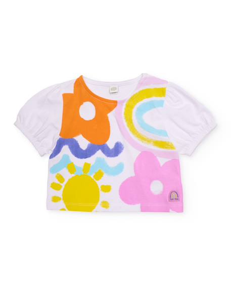 Bébé-T-shirt, sous-pull-T-shirt pour fille en maille avec manches froncées