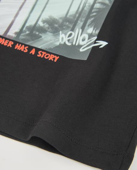 T-shirt garçon en maille au style urbain Noir 6 - vertbaudet enfant 