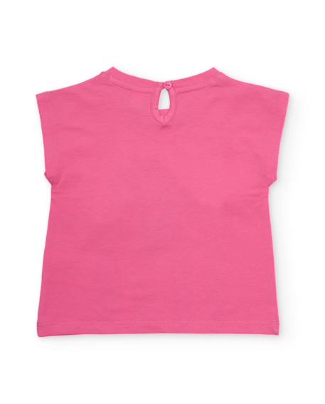 T-shirt fille en maille avec fruits en relief Rose 2 - vertbaudet enfant 