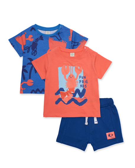Ensemble pour garçon en maille trois pièces Bleu 1 - vertbaudet enfant 