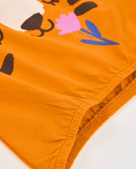 T-shirt pour fille en maille avec bas élastiqué Orange 4 - vertbaudet enfant 
