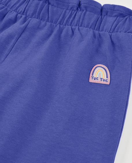 Pantalon pour fille en maille avec ceinture élastique froncée Violet 3 - vertbaudet enfant 