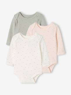-Lot de 3 bodies manches longues bébé fille