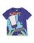 T-shirt garçon en maille avec grand imprimé sur le devant Violet 1 - vertbaudet enfant 