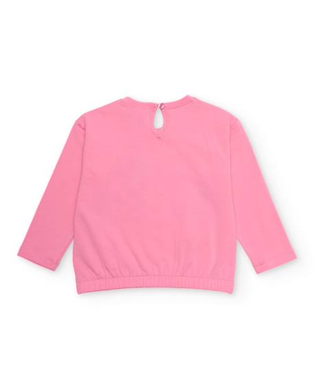 T-shirt fille en maille avec détails à sequins Rose 2 - vertbaudet enfant 