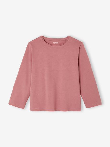 Lot de 3 t-shirts fille fantaisie manches longues anthracite+bleu grisé+corail+écru+indigo+mauve+rose 38 - vertbaudet enfant 