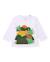 T-shirt garçon en maille avec application avec bouton Blanc 1 - vertbaudet enfant 
