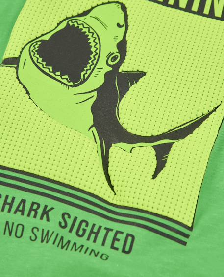 T-shirt garçon en maille avec graphique de requin Vert 4 - vertbaudet enfant 