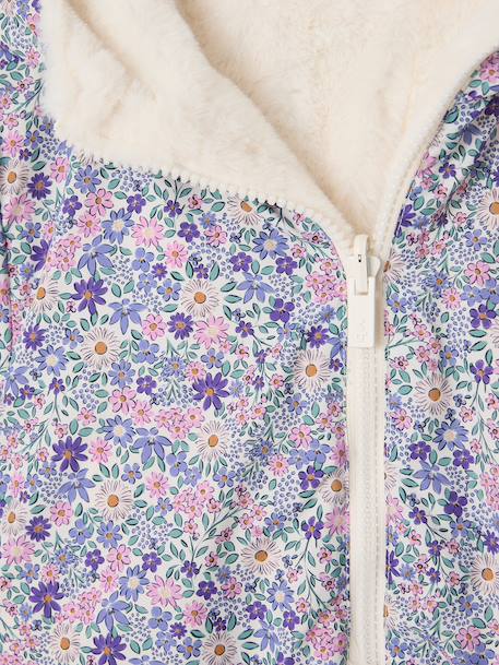 Coupe-vent fille à capuche réversible léopard/sherpa beige+vanille 14 - vertbaudet enfant 