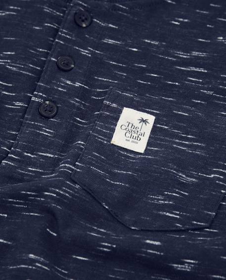 T-shirt garçon en maille avec effet chiné Bleu 4 - vertbaudet enfant 
