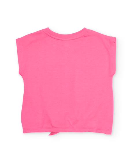 T-shirt fille en maille avec nœud au bas Rose 2 - vertbaudet enfant 