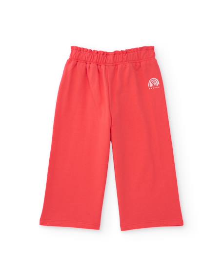 Pantalon fille en maille coupe culotte Rouge 2 - vertbaudet enfant 