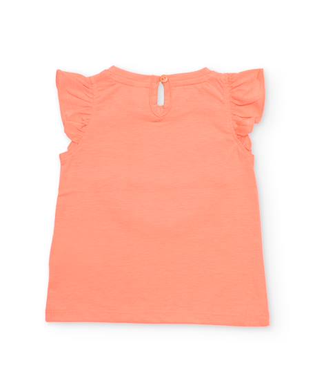 T-shirt fille en maille avec détails brillants Orange 2 - vertbaudet enfant 