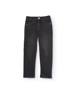 -Pantalon garçon en toile et denim