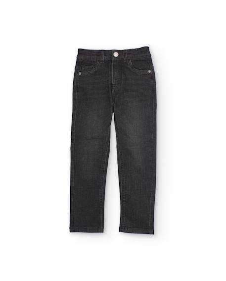 Pantalon garçon en toile et denim  - vertbaudet enfant