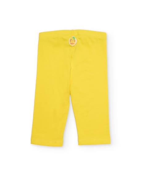 Legging fille en maille avec taille élastiquée Jaune 2 - vertbaudet enfant 