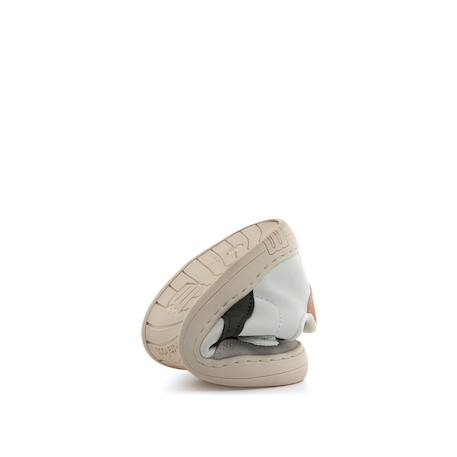 Sneakers garçon synthétique lacets- fermeture adhésive barefoot Blanc–vert 3 - vertbaudet enfant 