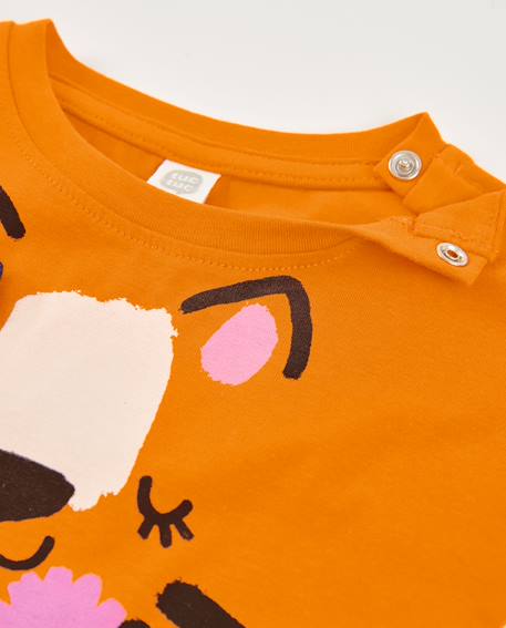 T-shirt pour fille en maille avec bas élastiqué Orange 3 - vertbaudet enfant 