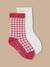 Lot de 2 paires de chaussettes vichy fille Vichy rouge 1 - vertbaudet enfant 