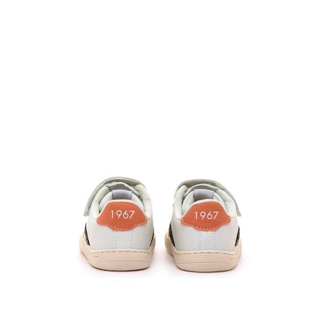 Sneakers garçon synthétique lacets- fermeture adhésive barefoot Blanc–vert 5 - vertbaudet enfant 