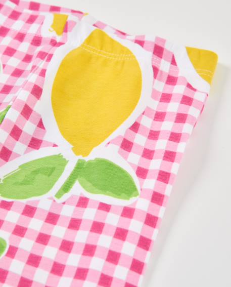 Legging fille en maille sur fond vichy Rose 3 - vertbaudet enfant 